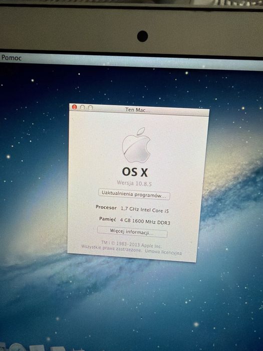 Macbook air 11 cali rok 2012
