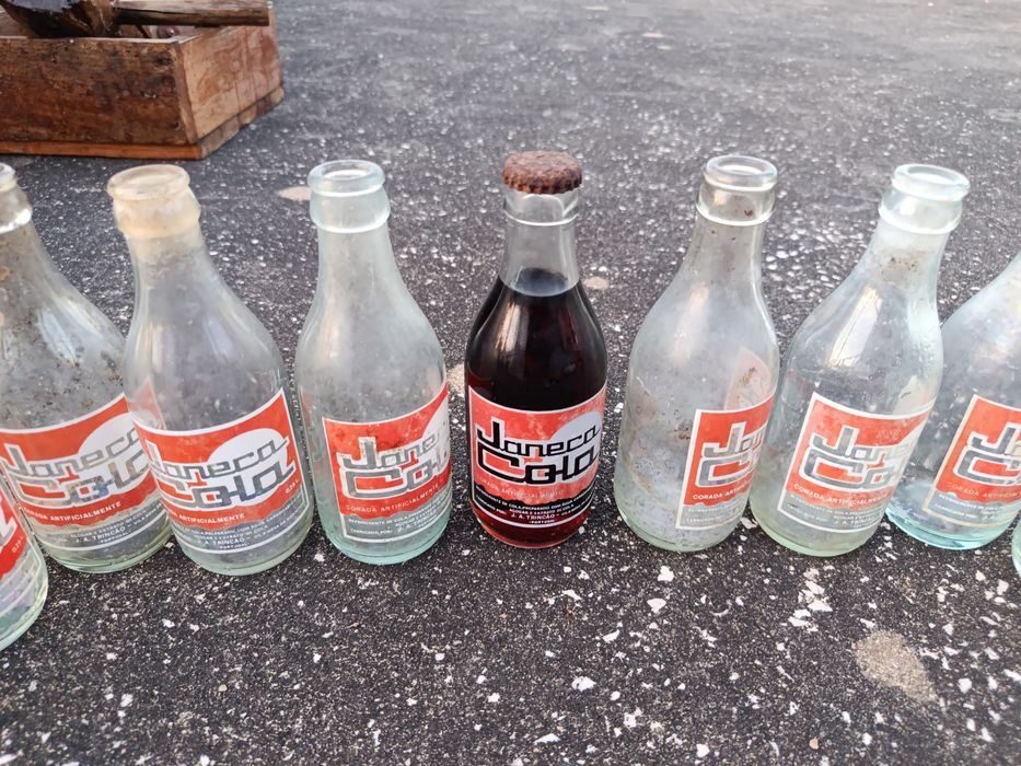 Garrafas pirogravadas antigas janeca cola