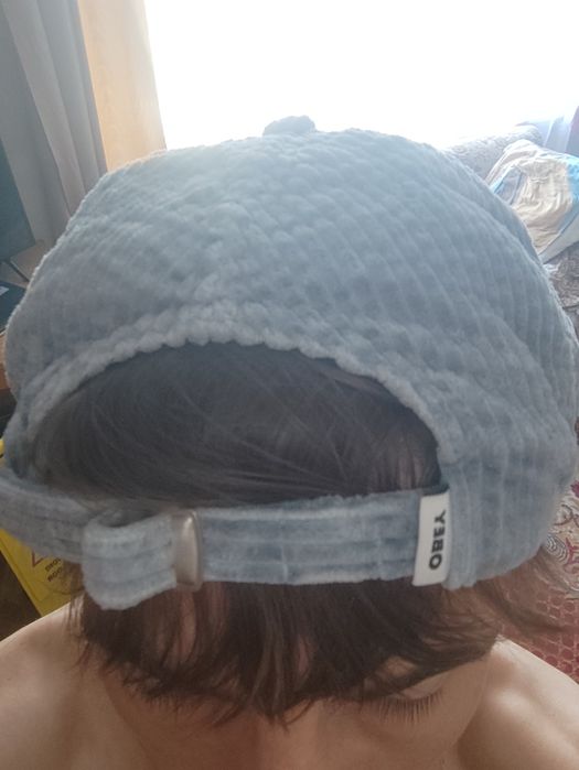 Obey czapka sztruks bold cord strapback 5panel hat niebieska blue 90