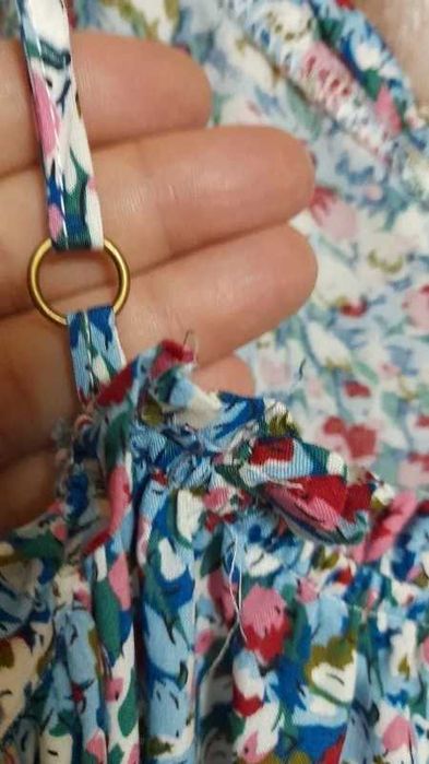 Vestido comprido, em padrão floral, tam. XL - Evima