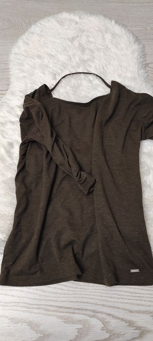 Bluzka Mohito S khaki srebrna nitka