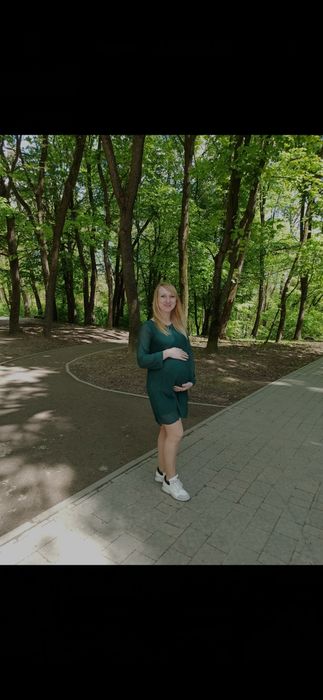 Сукня плаття для вагітних зелене
