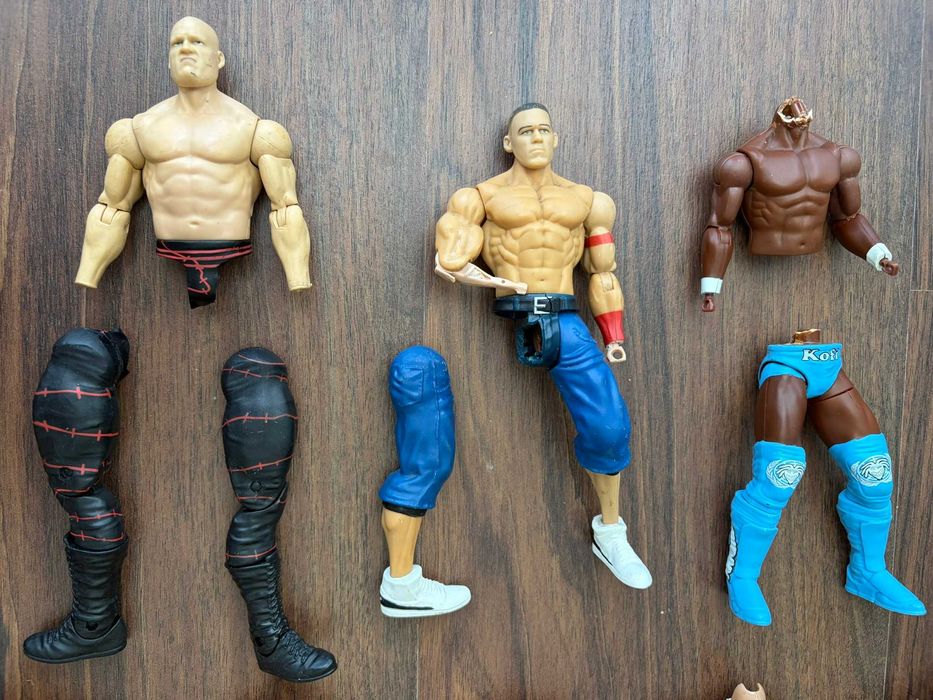conjunto partes bonecos wwe wrestling mattel figuras brinquedos