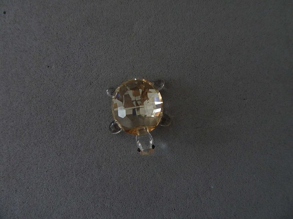 Swarovski Tortoise Baby Figurine, Crystal Golden Teak Turtle Tartaruga