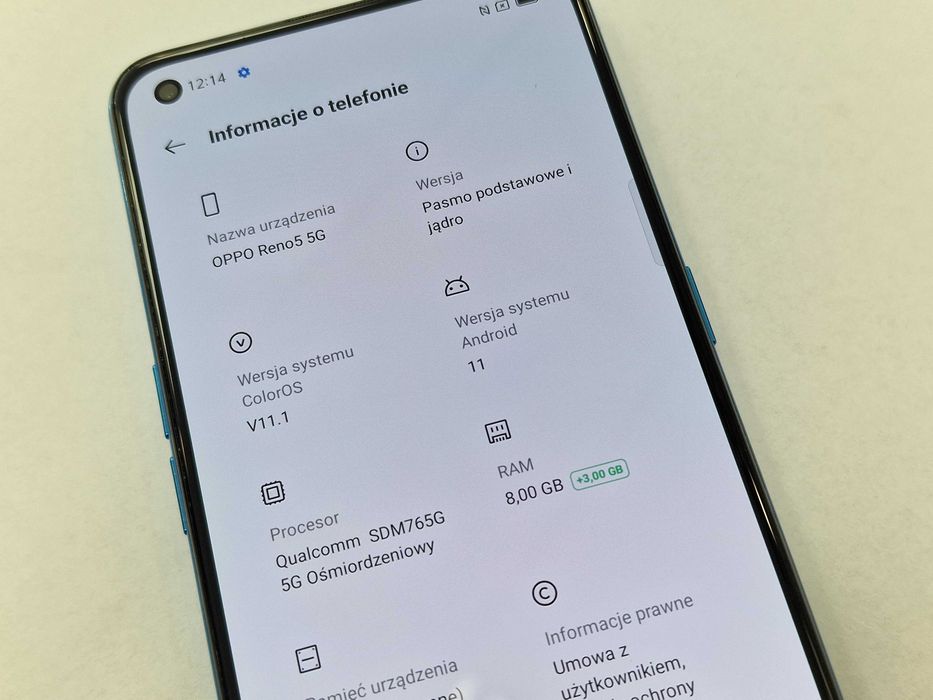 Oppo Reno5 5G Dual SIM/ 8GB/ 128GB/ Astral Blue/ Grade A-/ Gwarancja