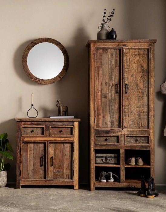 Zestaw mebli do przedpokoju Sumatra drewno odzyskane 3 cz.