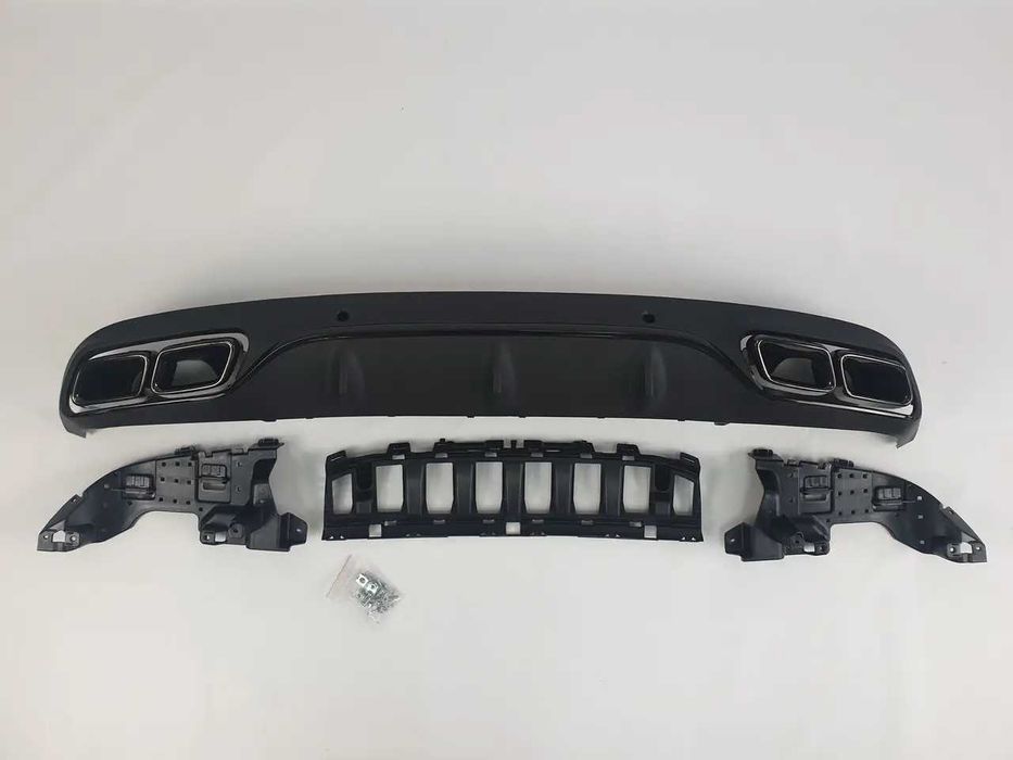 Диффузор+насадки C63 AMG бамперC-class W205 2014-2018год.COUPE Black