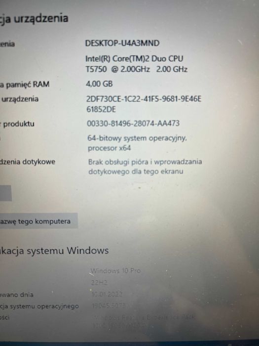 toshiba a-300 z dwiema bateriami nowymi