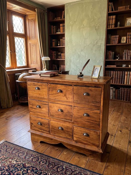 Komoda Kolonialna Drewniana | Indyjska | 9 Szuflad | Rustykalna | Mebel Drewniany