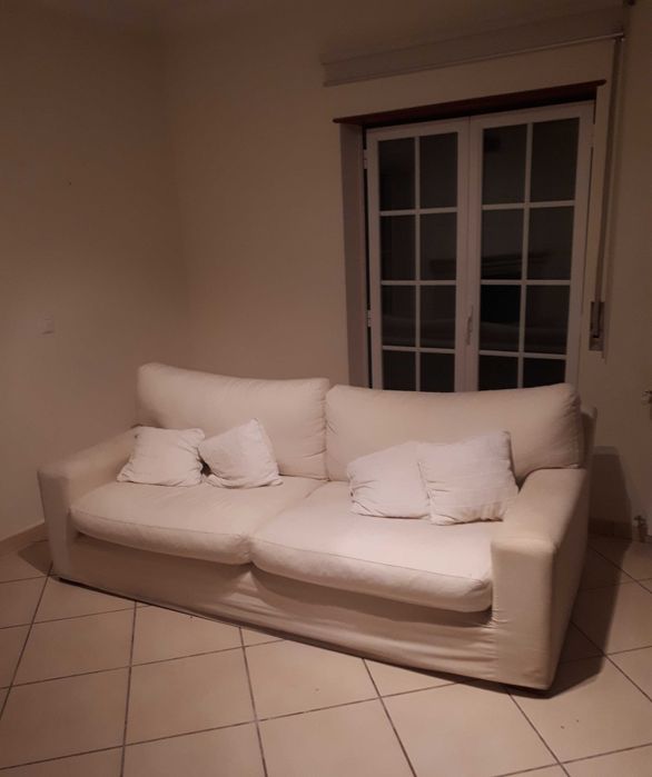 Sofá Comprido de 2 Lugares Largos Branco