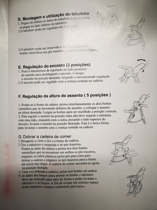 Cadeira para criança comer