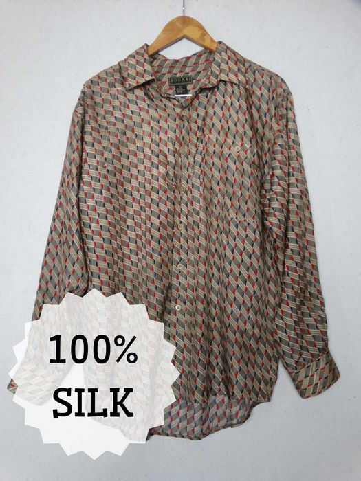 Vintage jedwabna koszula 100% silk streetwear 90's _ L 40