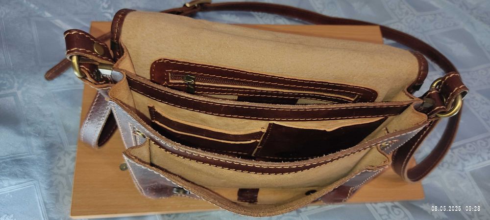 Сумка-барсетка натуральная кожа Florence italy