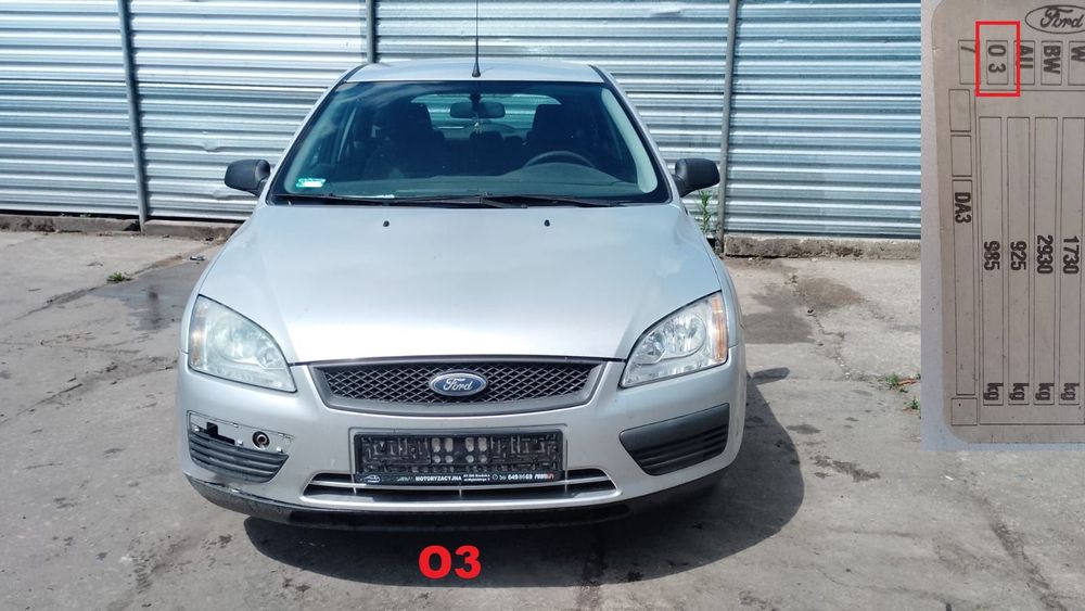 Tylko Części Ford Focus II MK2 1.6 16v HWDA 74kW 100KM 5d hb 04r–07r lakier O3 03