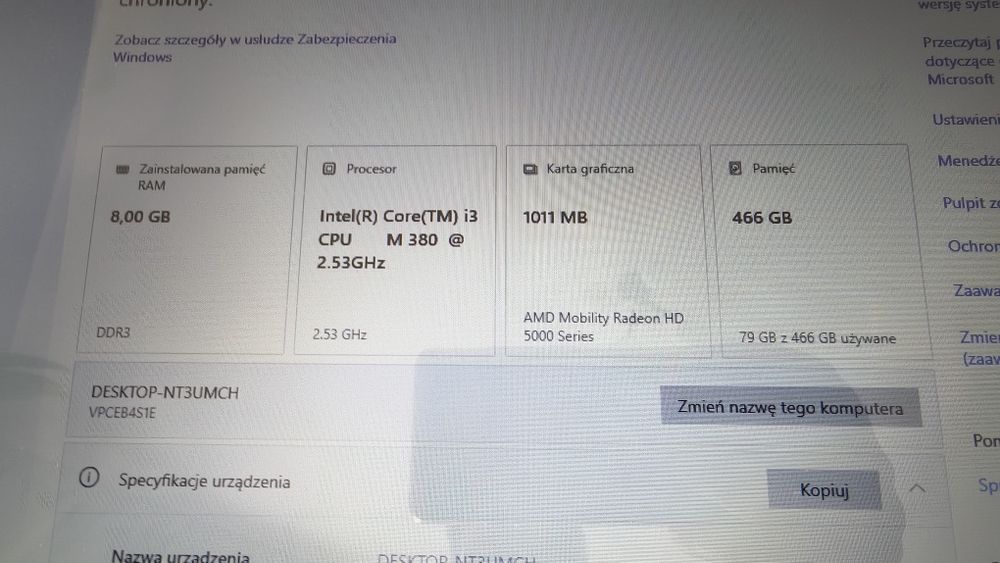 Laptop Sony Vaio i3 SSD500GB 8GB