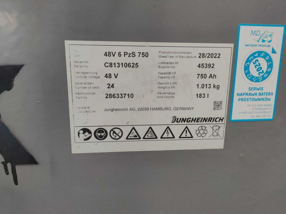 Bateria Jungheinrich do wózka widłowego