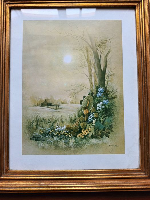 Quadro com moldura dourada