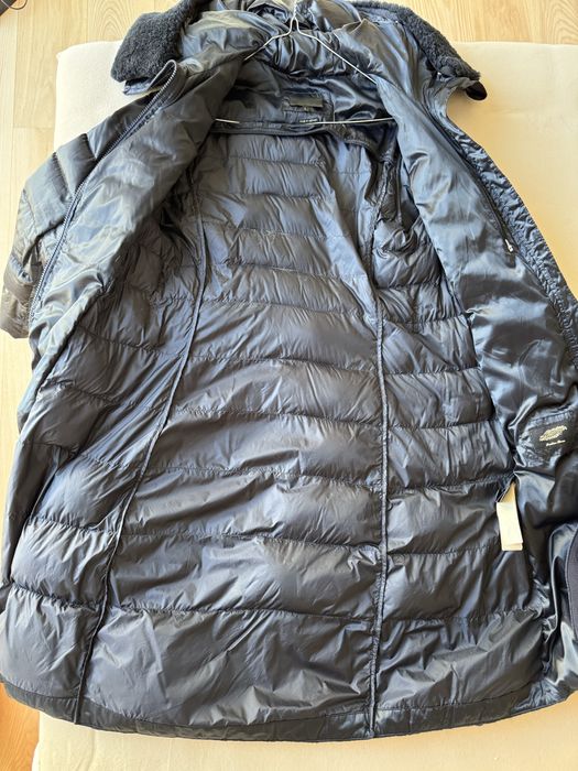 Płaszcz kurtka długa puchowa marki Massimo Dutti rozmiar 36 granatowa