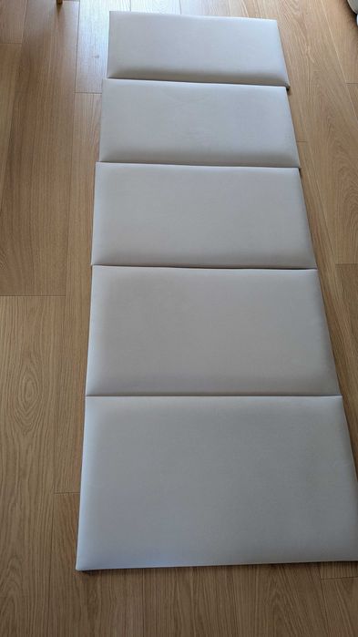 Panele ścienne tapicerowane 40x70 cm prostokątne 5 sztuk beżowe kremowe jasne (pow.: 1,4 m kw.)