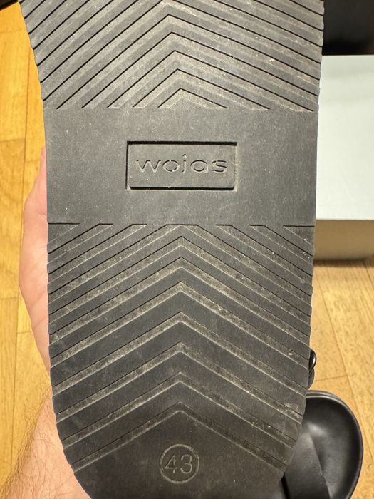 Sandały Czarne Skórzane Wojas