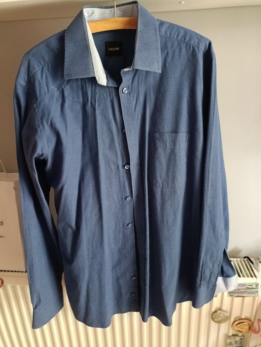 Niebieska koszula męska z długim rękawem xl xxl