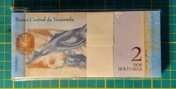 Nota de 2 bolívares venezuelanos (sem circular)