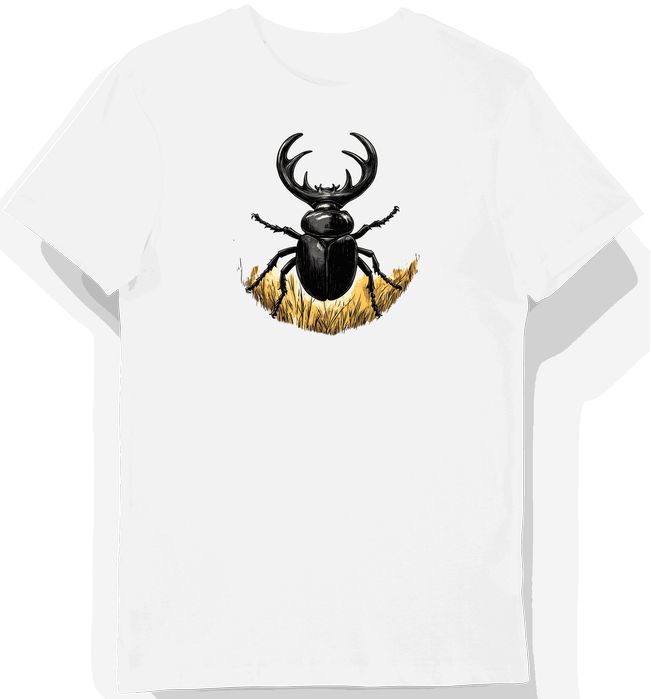 Koszulka męska biała z nadrukiem Złotego Retrievera M