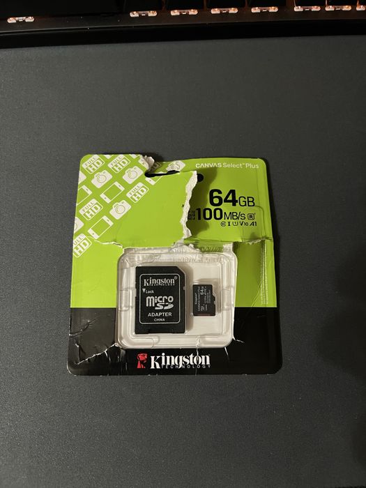 Карта пам'яті Kingston 64GB microSD Canvas Select Plus + адаптер
