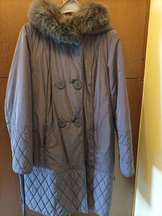 Płaszczyk kurtka Maria Blanol z naturalnym lisem