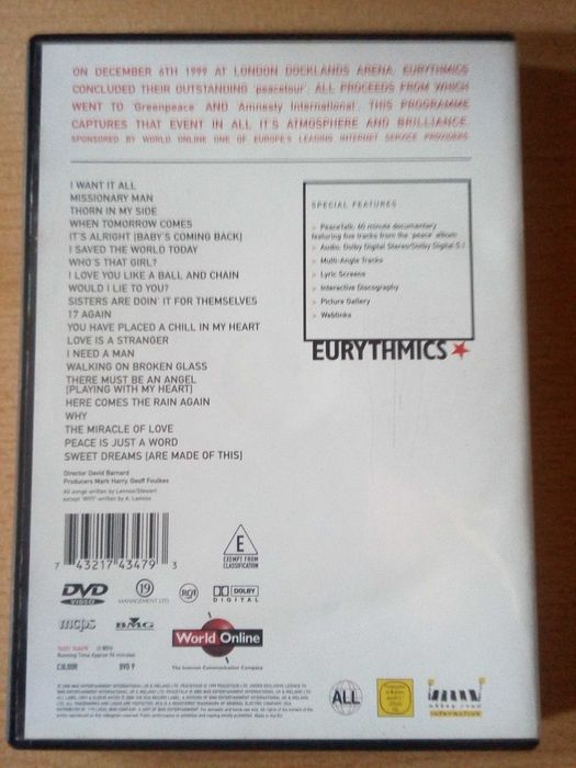 EURYTHMICS - Peacetour ( Concerto + Entrevista )