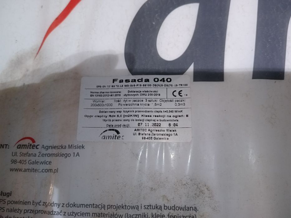 Styropian biały 20 cm lambda 0.040