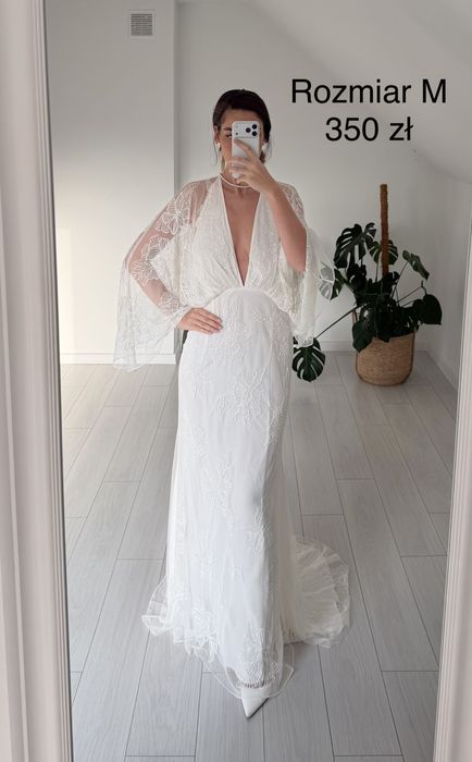 Suknia slubna kinono koralikowa m asos