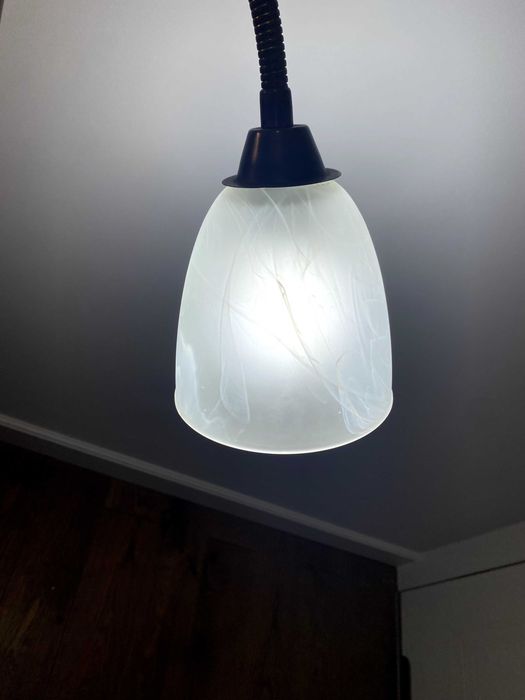 lampa podłogowa - stara, mosiądz, szkło