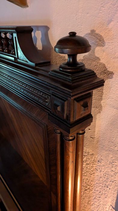 Cama casal 130x190 madeira maciça vintage artesanal