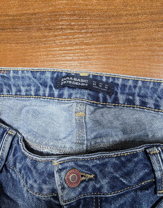 Zara damskie jeansy z dziurami 42 XL zwężane