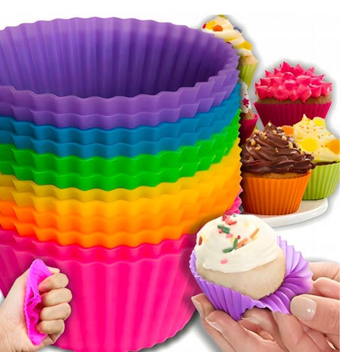 Foremki silikonowe babeczki muffiny zestaw 6 szt.