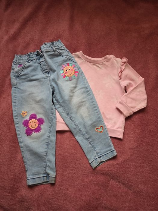 Джинси + лонгслів на дівчинку 2 роки