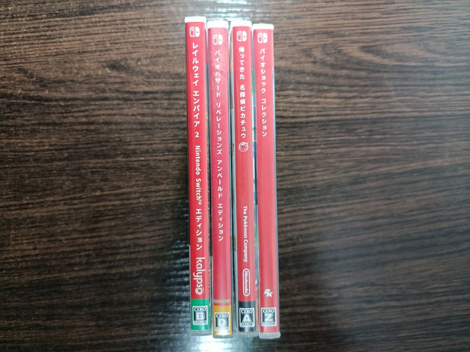 Картриджі Nintendo Switch "Resident Evil, Bioshock, Railway empire 2, Detective Pikachu.