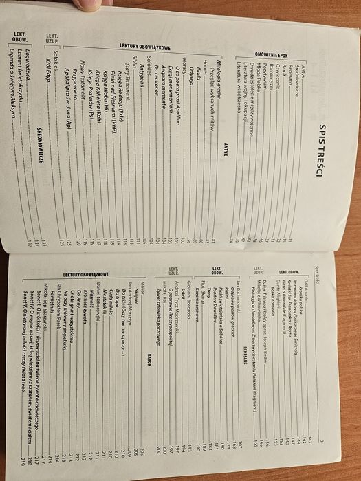 Opracowania lektur i wierszy kl. 1-4 liceum i technikum