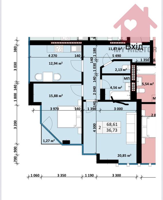 2-комнатная квартира по адресу Петефі Шандора пл. (площадь 68,6 м²) - Atlanta.ua - фото 5