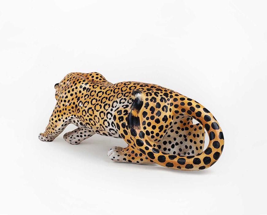 Lampart Leopard Gepard Figura Ceramiczna vintage Made In Italy