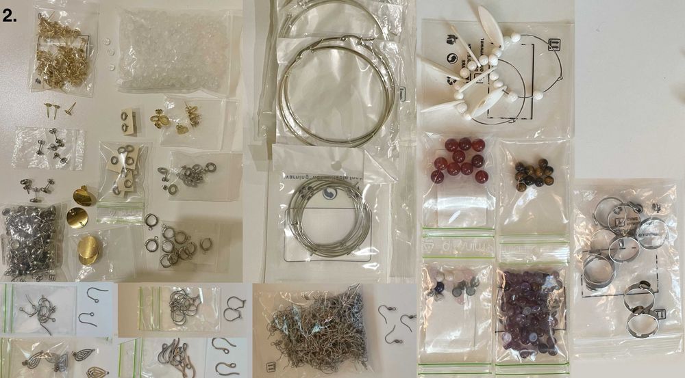 Materiais para fazer bijuteria. Novos. 236 artigos, 8652 unidades