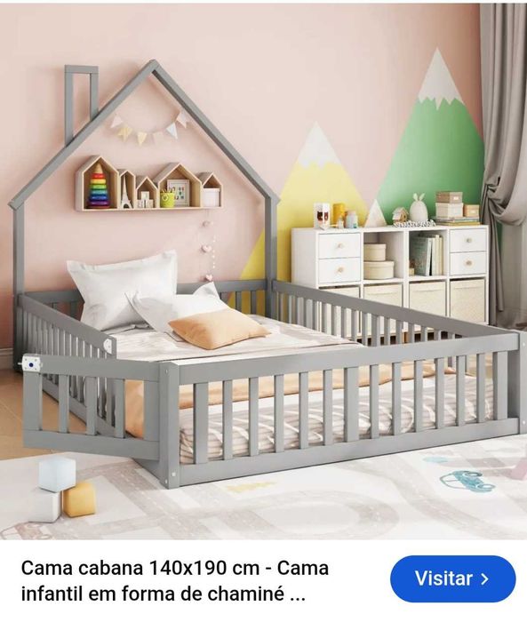 Cama de chão ideal para crianças. Cama montessori