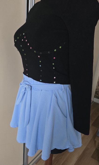 Spódnico spodenki z kieszeniami  błękitne Uni S-XL