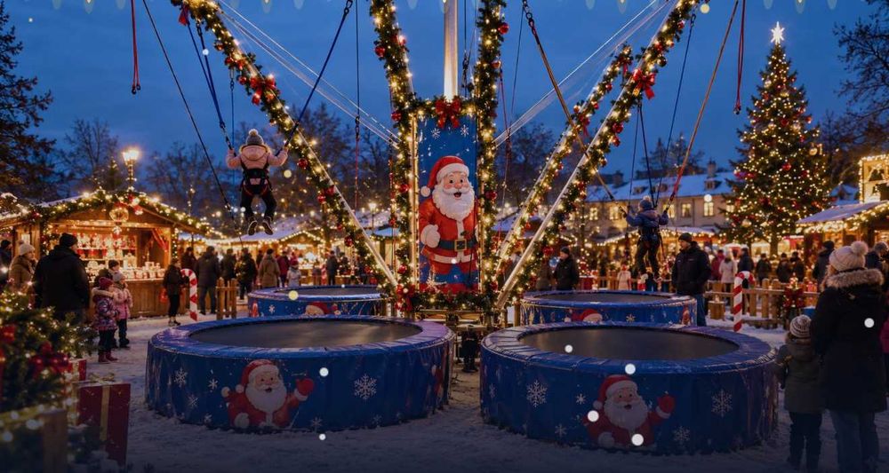 Wynajem Bungee Snowtubing Zjazd Pontonowy Atrakcje zimowe na Jarmark Świąteczny Bożonarodzeniowy Dekoracje Animacje