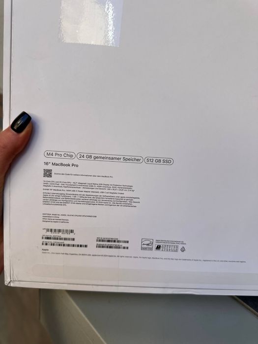 Open box macbook pro 16 M4 pro 24/512Gb. (Silver)