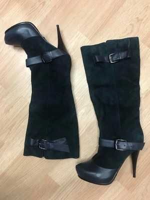 Сапоги шикарные натуральная замша кожа р.39/39,5 ст.25,5- 26см