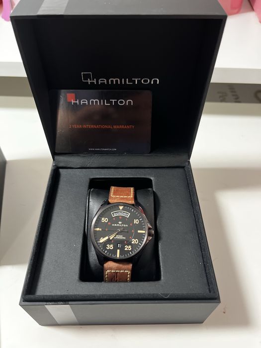 Relogio Hamilton khaki pilot auto 42 mm blk/choco