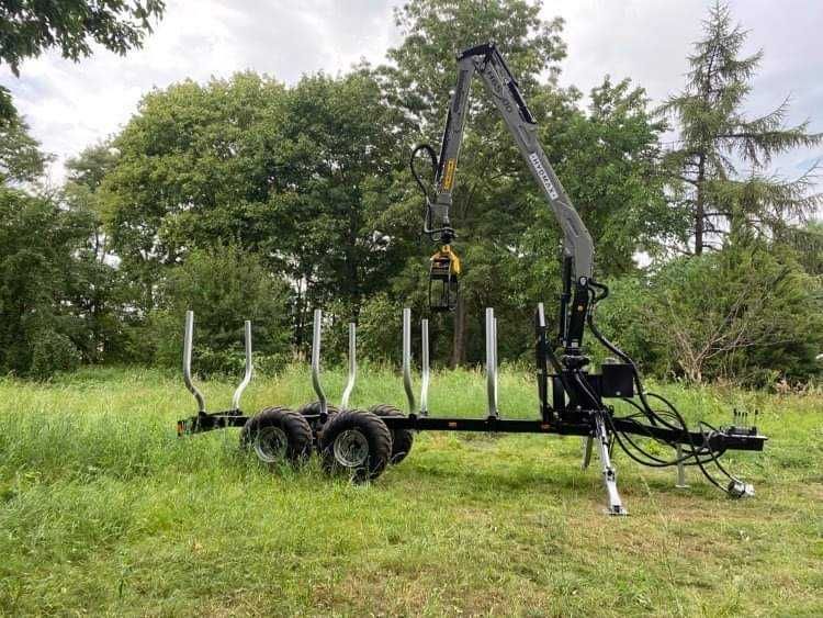 Przyczepa leśna do zrywki drewna nowa HYDMAX H95K z żurawiem V6500