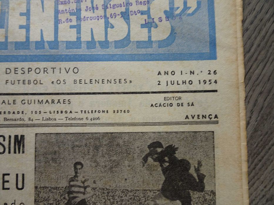 Antigo Jornal Belenenses 2 de Julho 1954